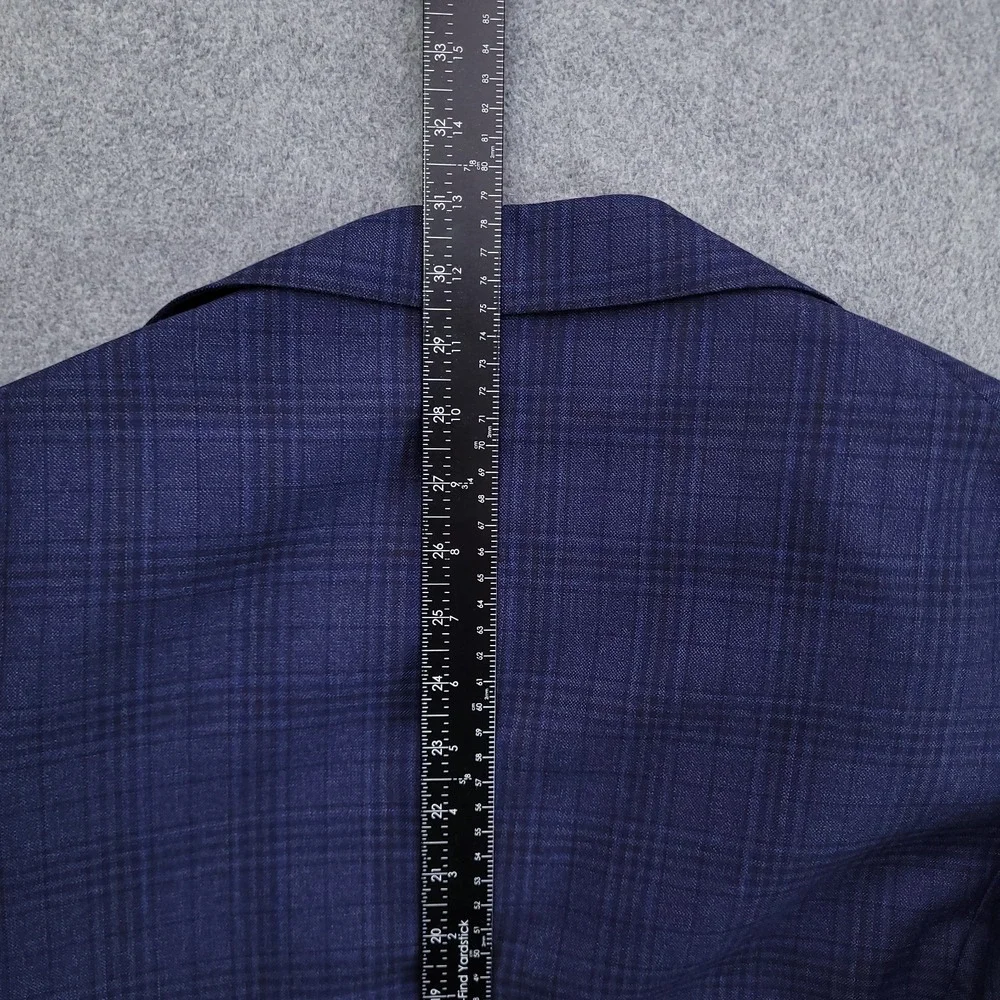 Jos A Bank Reserve Blazer Mens 42R Blue Plaid Lanificio Di Pray 130s Wool Jacket